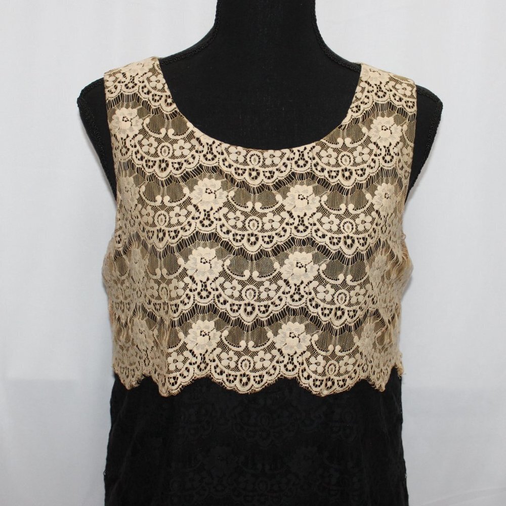 Jessica Simpson Black and Beige Lace Dress - Picture 2 of 6